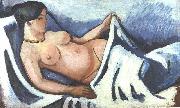 August Macke Reclining female nude oil painting